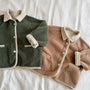 Bertie Button Up Sherpa Teddy Coat (Forest Green)